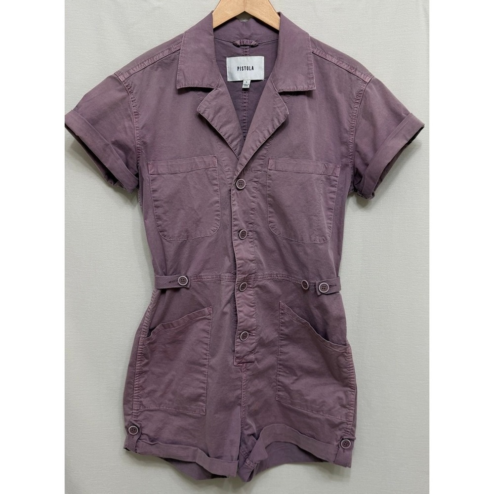 Pistola Grover Short Sleeve Field Suit Romper Women's Small Mauve Purple Utility